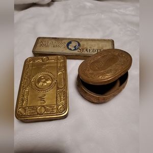 Antique brass boxes